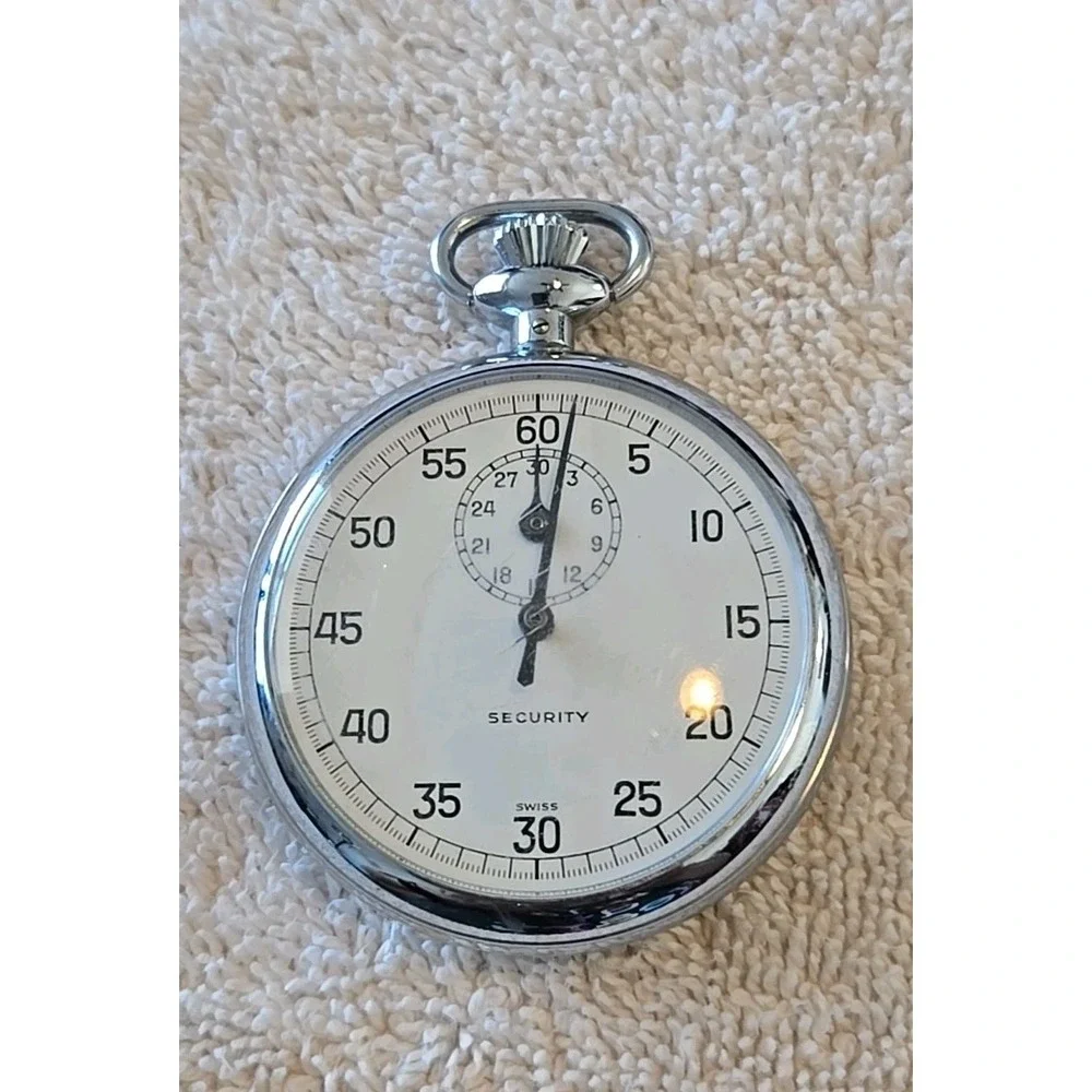 Antique Swiss Made‎ Security Mechanical Manual Winding Stopwatch